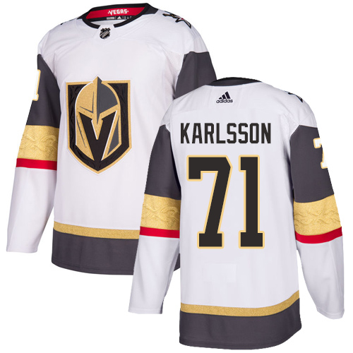 Women Vegas Golden Knights #71 Karlsson Fanatics Branded Breakaway Home White Adidas NHL Jersey